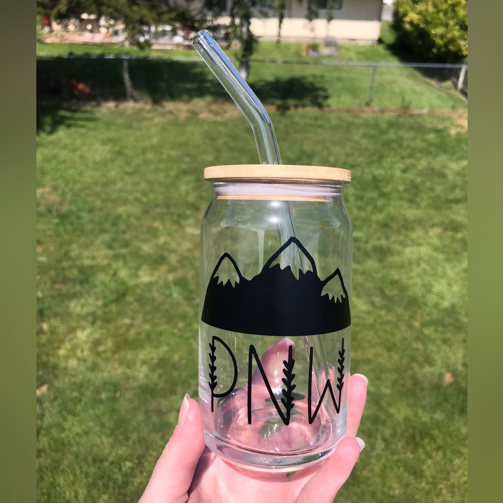 PNW 16oz glass cup